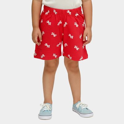Girls' Fuchsia Regular Fit Bow Detail Shorts