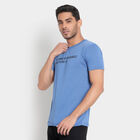 Round Neck Slim Fit T-Shirt, Teal Blue, small image number null
