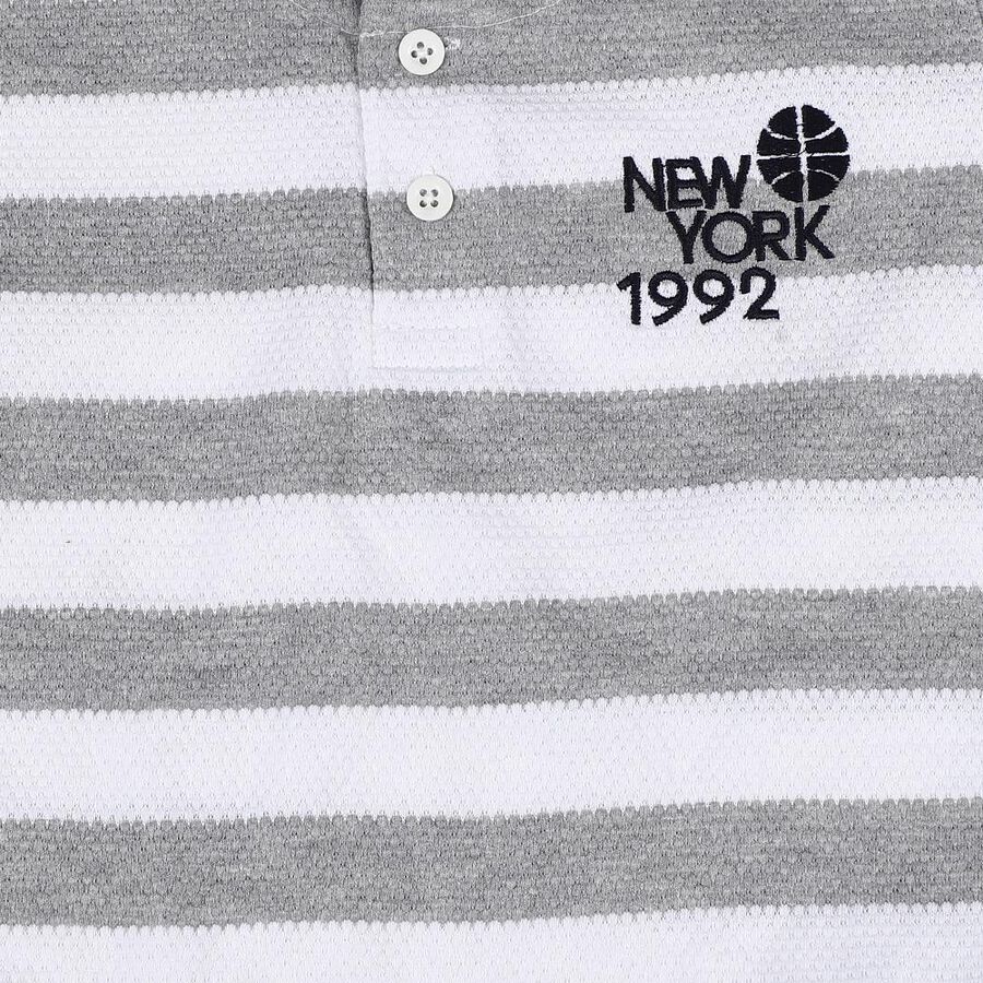 Boys Grey Mandarin Collar Striped Baba Suit, Light Grey, large