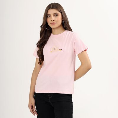 Ladies' 100% Cotton Round Neck T-Shirt 
