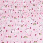 Infants' Light Pink Unicorn Print Smocked Cotton Frock, लाइलेक, small image number null