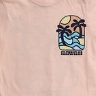 Infants' Peach 100% Cotton Round Neck Hawaii Printed Baba Suit, Peach, small