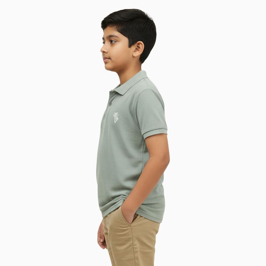 Boys' Half Sleeves T-Shirt, Light Green, large image number null