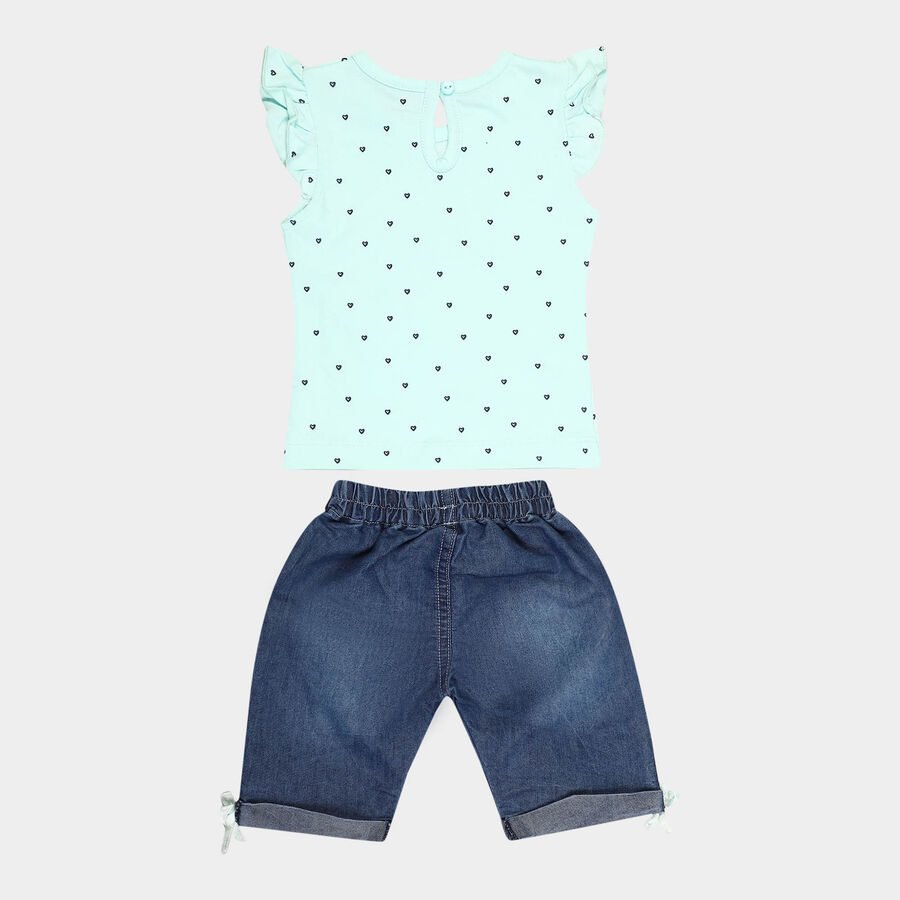 Infants All Over Print Capri Set, Light Green, large image number null