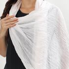 Women's Bright Pink Cotton Blend Solid Dupatta, सफ़ेद, small image number null