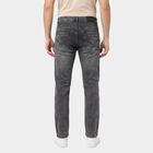 Men's Dark Grey Slim Fit Faded Jeans, Dark Grey, small