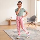 Girls Pink Jogger Fit Ombre Printed Winter Pyjama, गुलाबी, small