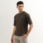 Men's Dark Olive Green Round Neck T-Shirt, Dark Green, small image number null
