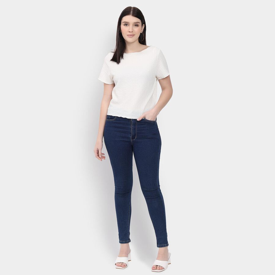 Ladies'  Crop  Top, Off White, large