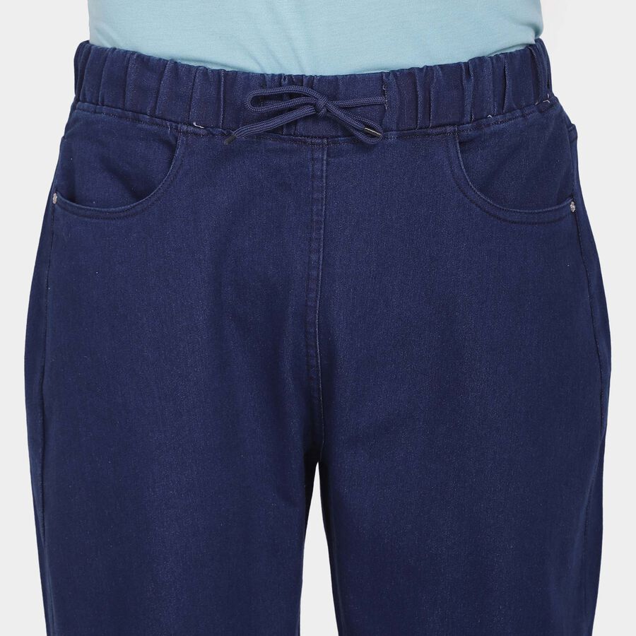 Jogger Fit High Rise Jeans, Mid Blue, large image number null