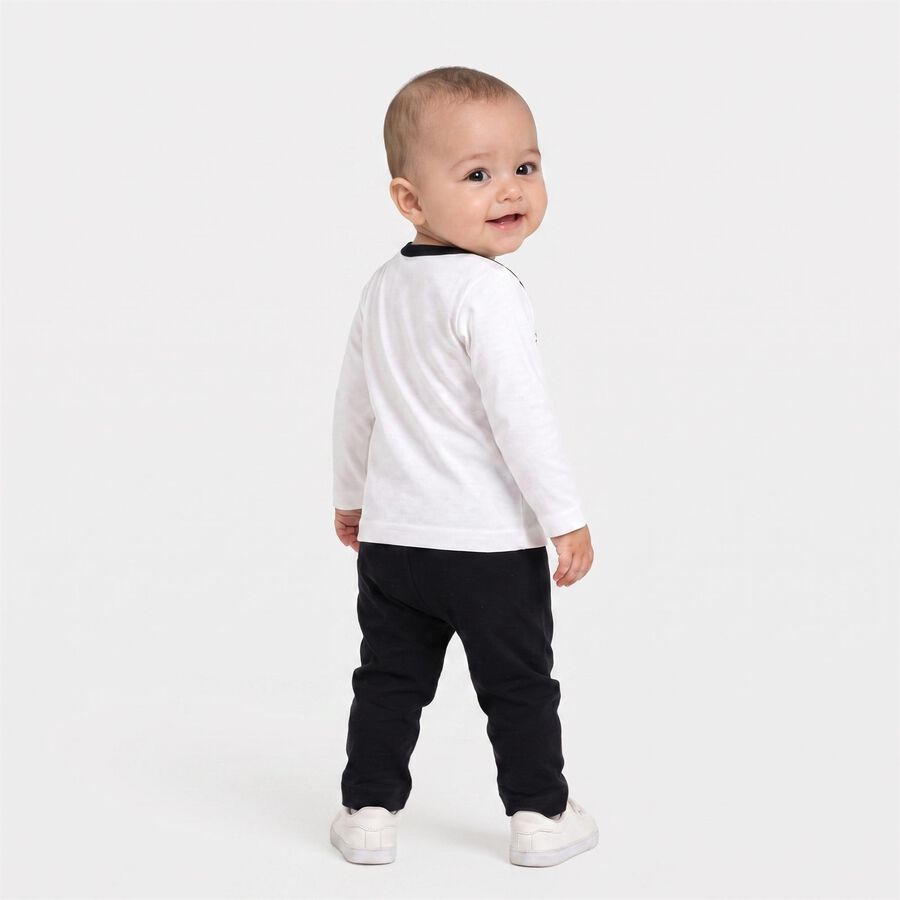 Infants' Navy Blue 100% Cotton Round Neck Graphic Print Baba Suit, नेवी ब्लू, large
