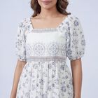 Women's Off-White Cotton Round Neck Solid Kurta, ऑफ व्हाइट, small