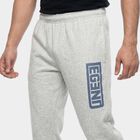 Men's Ecru Melange Straight Fit Track Pants, एक्रू मिश्रित, small