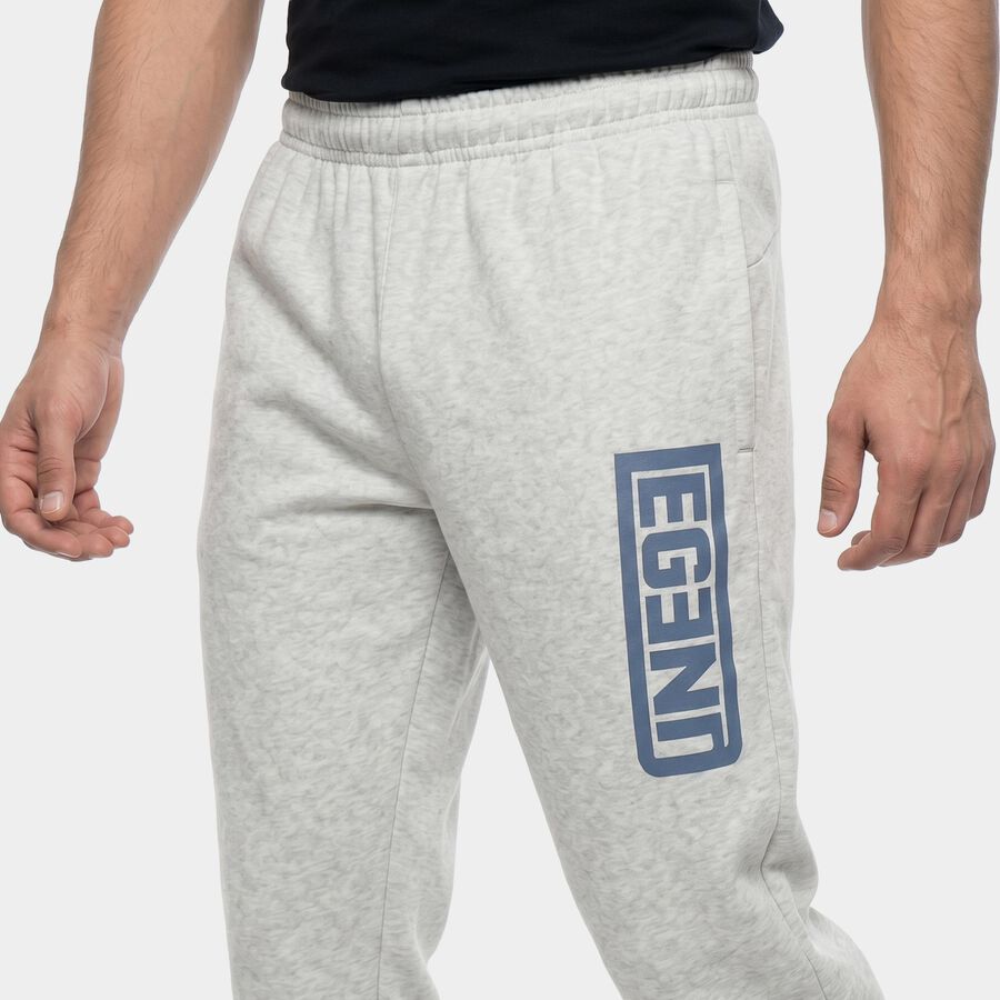 Men's Ecru Melange Straight Fit Track Pants, एक्रू मिश्रित, large