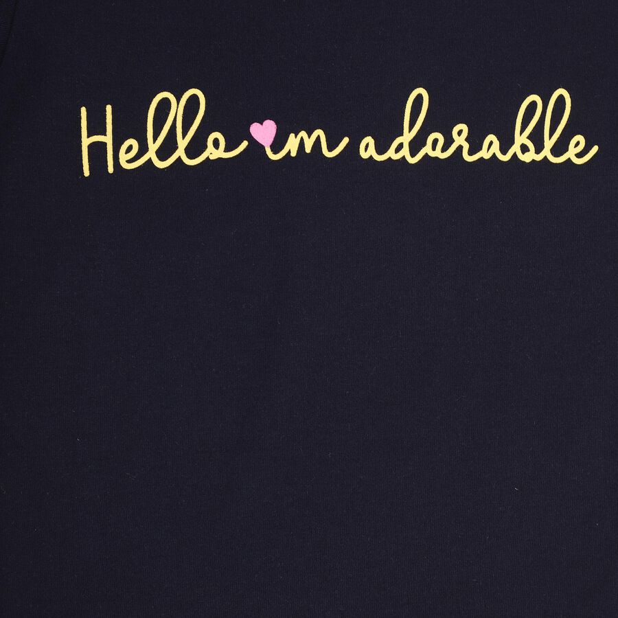 Kids' Deep Midnight Navy Blue Crew Neck Casual T-Shirt, Navy Blue, large image number null