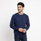 Men's Navy Blue Crew Neck Pullover Sweatshirt, Dark Blue, small