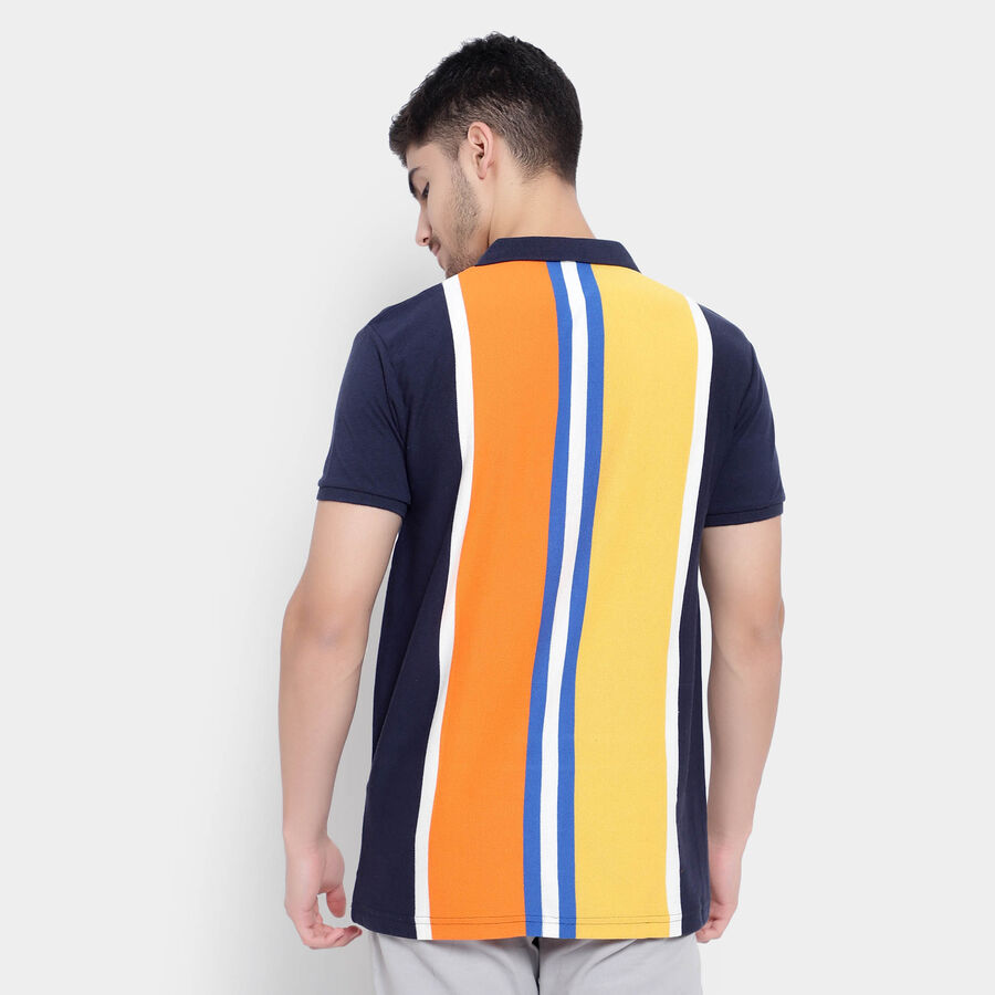 Stripes Polo Shirt, Navy Blue, large image number null