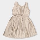 Girls' Champagne Sleeveless Flared Embellished Frock, Light Grey, small image number null