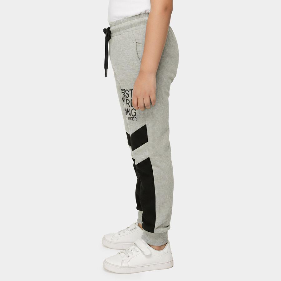 Boys Grey Jogger Fit Graphic Printed Pyjama, Light Grey, large