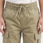 Boys Olive Green Regular Fit Cargo Trousers, Olive, small