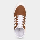 Men's Tan Lace-Up Sneakers, टैन, small
