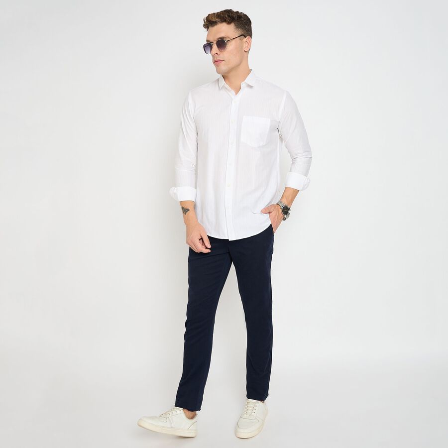 Men's 100% Cotton Casual Shirt, White, large image number null