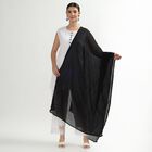 Women's Jet Black Cotton Blend Solid Dupatta, Black, small image number null