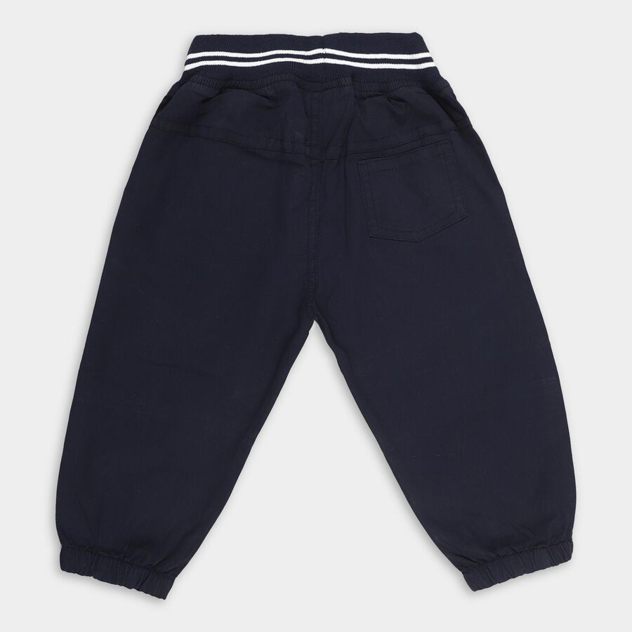 Infants' Deep Navy Blue Elastic Waist Jogger Trousers, Navy Blue, large image number null