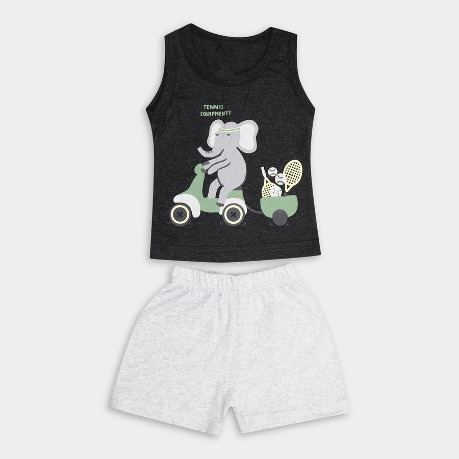 Infant Boys' 100% Cotton Baba Suit , चारकोल, large image number null