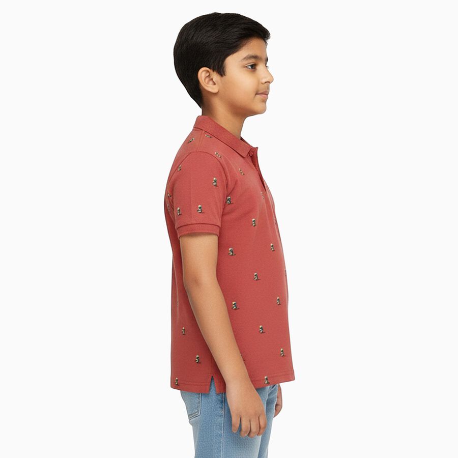 Boys' Half Sleeves T-Shirt, Pink, large image number null