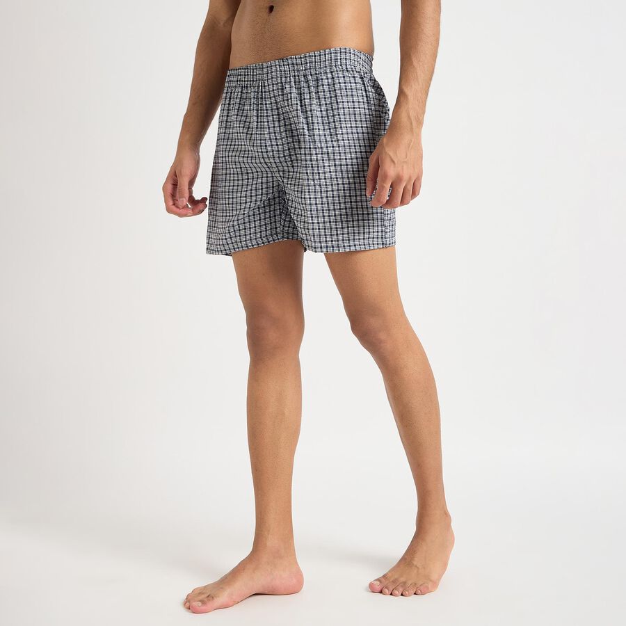 Men's Boxers , नेवी ब्लू, large