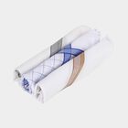 Men's White Assorted Patterned Pack of 3 Handkerchief, Light Blue, small