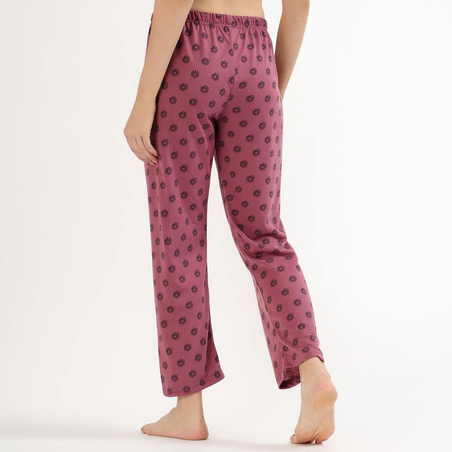Women's Dusty Rose Floral Printed Relaxed Fit Pyjama, गुलाबी, large image number null