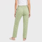 Women's Green Straight Fit Floral Printed Pyjama, हल्का हरा, small