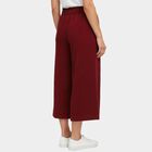 Girls' Deep Maroon Wide-Leg Textured Capri Pants, Wine, small image number null