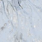 Girls' Light Blue Metallic Print Cotton Blend Pyjama, Light Blue, small