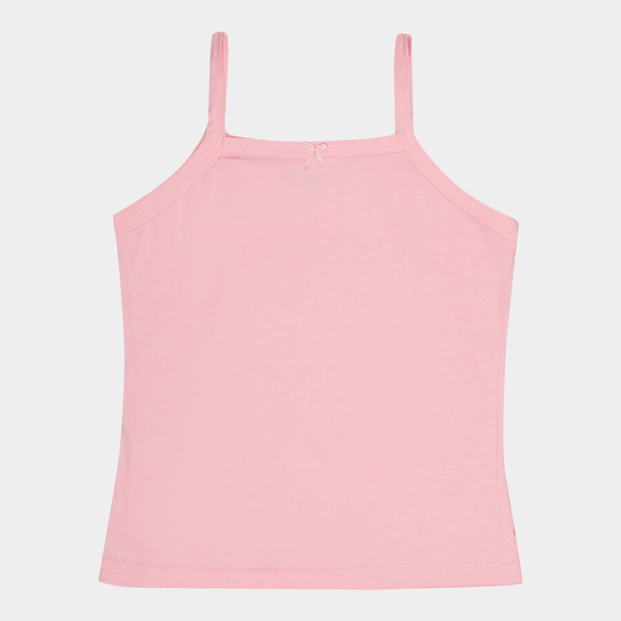 Girls Cotton Vest, Pink, large image number null