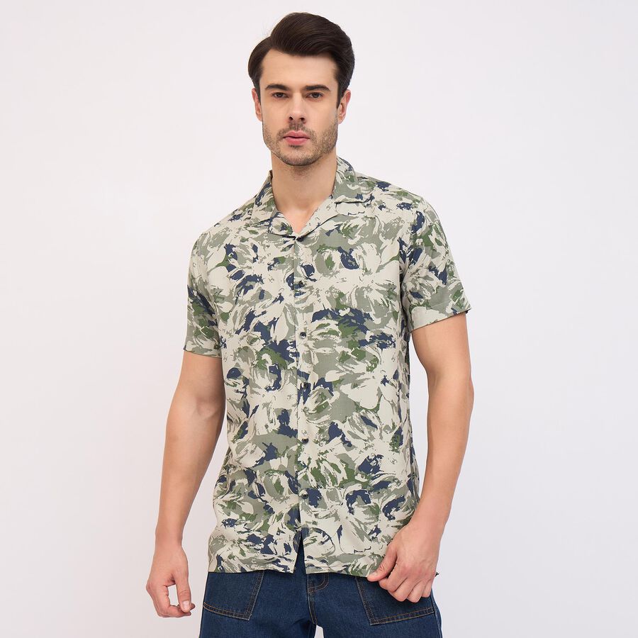 Men's Regular Collar Casual Shirt, Off White, large image number null