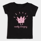 Girls' 100% Cotton T-Shirt , काला, small image number null