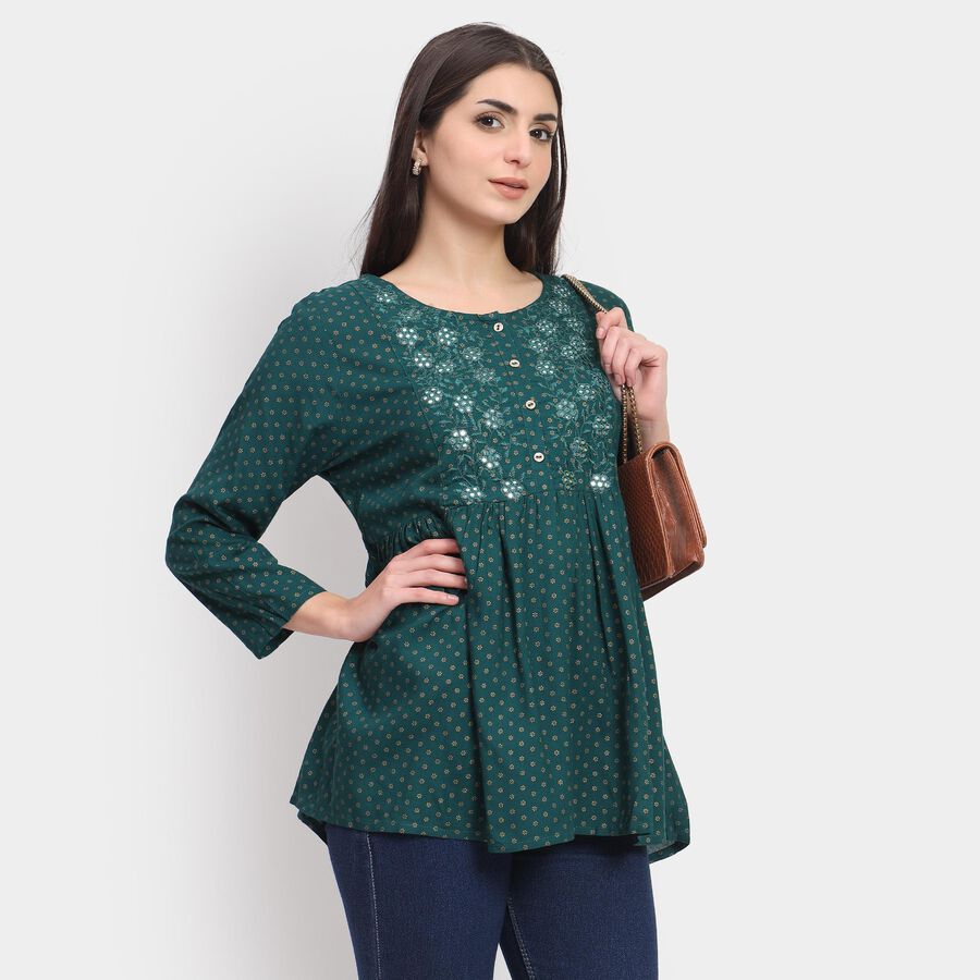 Ladies' Kurti , गहरा हरा, large image number null