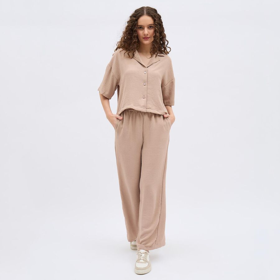 Women's Beige Printed Co-ord Set, Beige, large