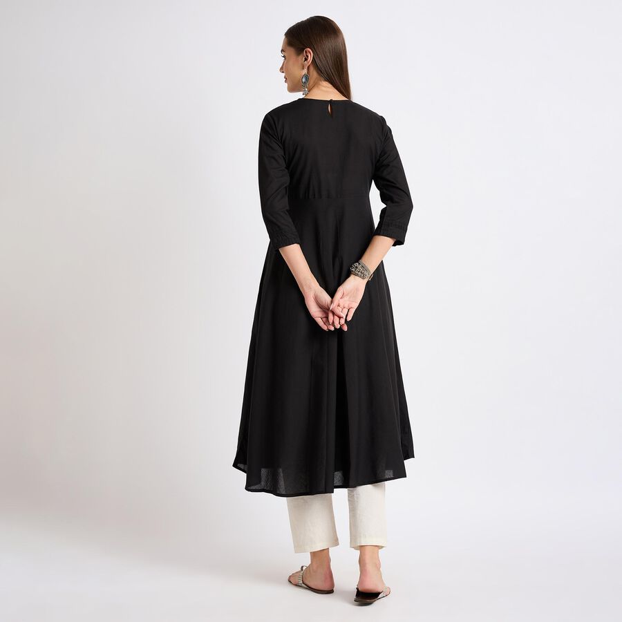 Ladies' 100% Cotton Kurta , काला, large image number null