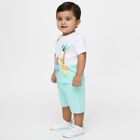 Infants' Light Green Cotton Round Neck Cartoon Printed Baba Suit, Light Green, small image number null