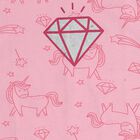 Girls' Pink Unicorn Print Sleeveless A-Line Frock, हल्का गुलाबी, small image number null