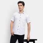 Men's 100% Cotton Casual Shirt , White, small