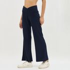 Women's Deep Navy Blue Solid Crossover Waist Pyjama, Navy Blue, small image number null