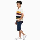 Boys Off White Polo Neck Casual T-Shirt, Off White, small image number null