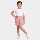 Girls Pink Regular Fit Printed Bloomer Shorts, Peach, small