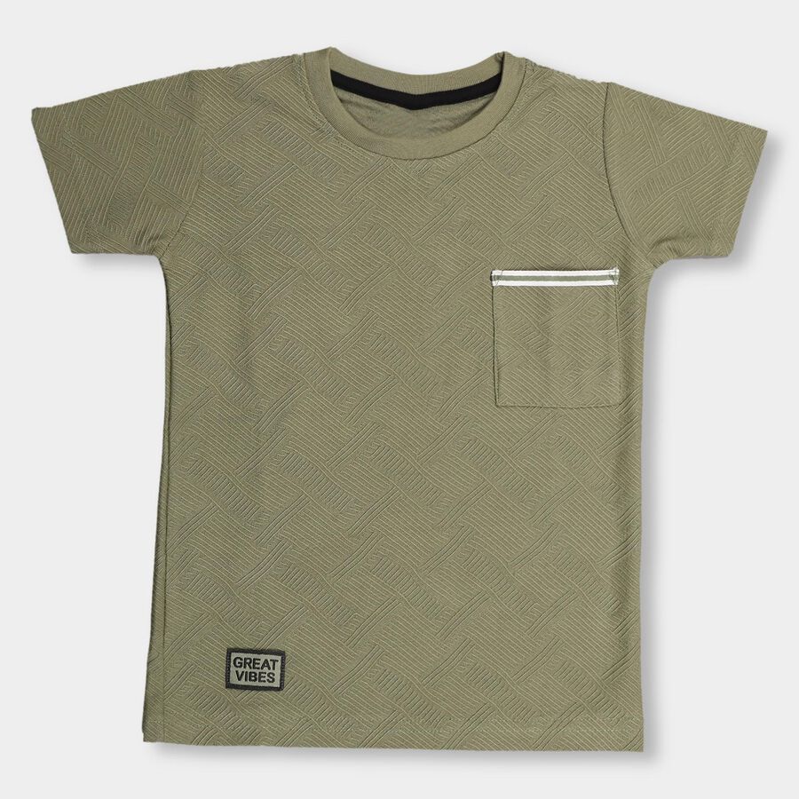 Boys' Half Sleeves T-Shirt, Olive, large image number null