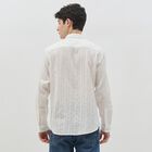 Men's White Cotton Full Sleeve Classic Collar Casual Shirt, White, small